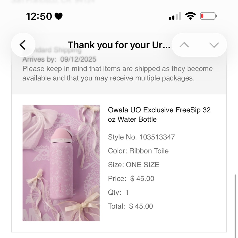 NWT Ribbon Toile Owala UO Exclusive FreeSip 32oz Water Bottle - Picture 11 of 11